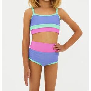 NEW BEACH RIOT colorblock two-piece set in purple